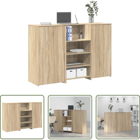 vidaXL Mostrador de recepción roble sonoma 155x50x103,5 cm (1/5)