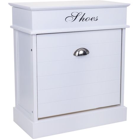 Zapatero de madera blanco 50x28x58