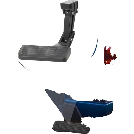 Marchepied Rétractable, Alliage d'Aluminium Haute Résistance, Capacité de Charge de 300 lbs, Compatible avec RAM 1500 2500 3500, Surface de Marche Antidérapante, Installation par Boulons (1/5)