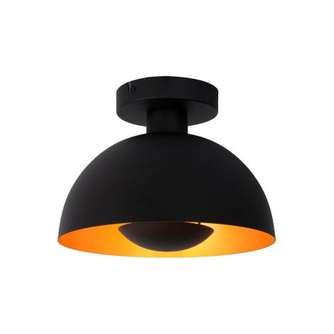 Plafoniera semisferica nero oro Siemon Lucide E27 40W