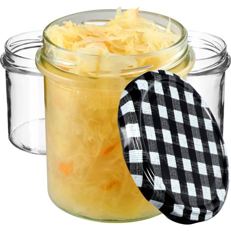 KADAX Marmeladengläser 350ml, fi82 mm, Einmachgläser mit Schraubdeckel, Honiggläser, Einweckgläser, (1/5)