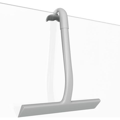 Raclette de douche pour portes en verre, raclette monobloc en silicone moulé, avec crochet, outils de nettoyage (gris). (1/5)