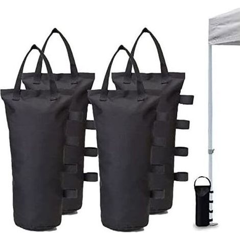 4er-Pack Gewichtstaschen, Beingewichte für Pop-Up-Zelt, Pavillongewichte, Pavillongewichte, Gewichte für Pavillon, Terrassenschirm, Schwarz (1/4)