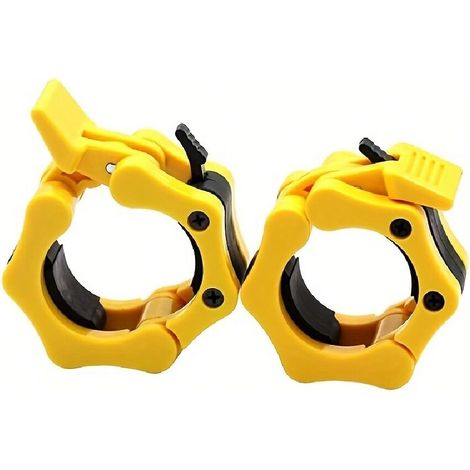 2 pièces : Serre-joints pour barre de haltère durables en ABS, fermeture par clip sécurisé, pour la musculation et l'entraînement de force, taille 2 pouces, équipement de salle de sport (1/4)