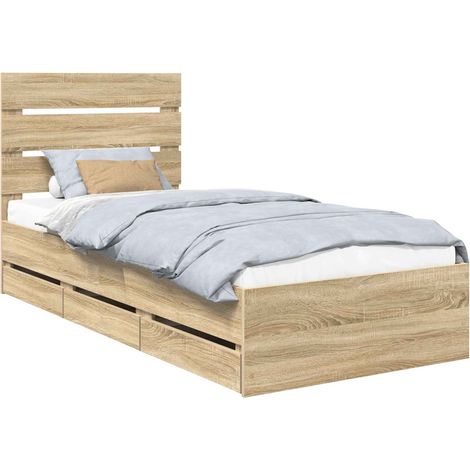 Maison Exclusive - Struttura del letto con cassetto Rovere Sonoma 75 x 190 cm (1/5)
