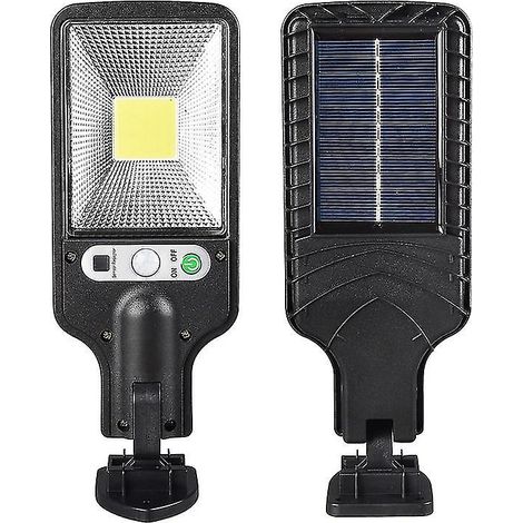 Lampadaire solaire LED étanche à détecteur de présence humaine pour jardin et cour extérieure (1/5)