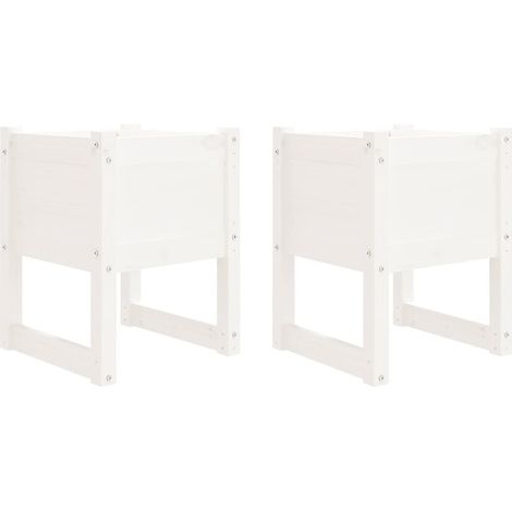 Maison Exclusive - Fioriere 2 pz Bianche 40x40x52,5 cm in Legno Massello di Pino