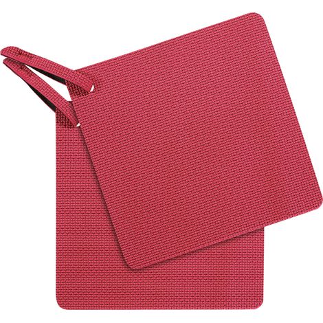 Presine per hot pot, 2 pezzi, in neoprene, 17 x 17 cm, rosso e nero / Primavera