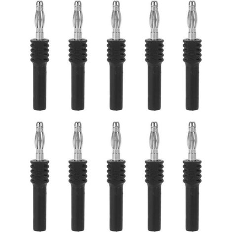 10 connettori a banana J.20025 da 4 mm maschio a 2 mm femmina, adattatore per multimetro industriale, colore nero (1/5)