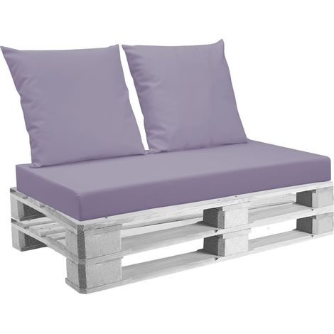 Cuscini per Pallet 120x60 cm Seduta e Schienale in Similpelle Mariotti Belem Lilla (1/5)