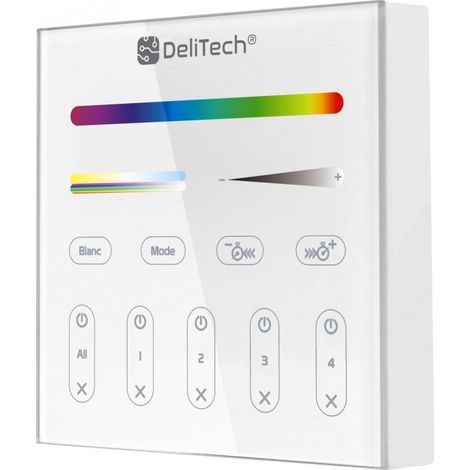 Interrupteur mural radio-fréquence sans fil RGB + CCT - Maestro™ - DeliTech®