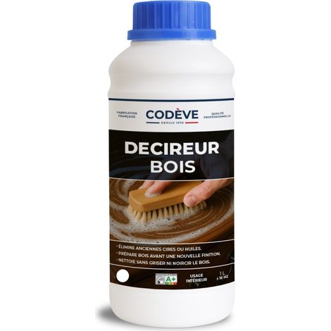 Decireur - 1 L   - Codeve Bois - Pour Le Décapage De La Cire, Huile Ou Graisse Sans Noircir Le Bois. (1/4)