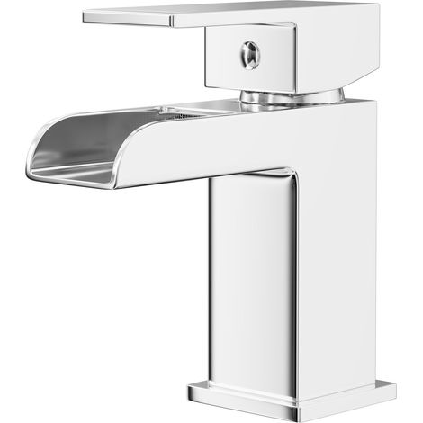 Wholesale Domestic Cubix Polished Chrome Waterfall Mono Basin Mixer Tap (1/5)