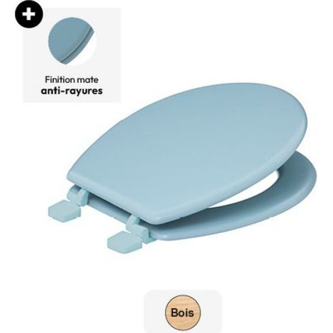 Abattant WC en bois laqué COLORAMA - 5five Simply Smart - Bleu clair (1/5)