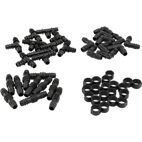 Kit de raccords d'irrigation pour tuyau de 1/2 pouce - Raccords cannelés (Rain Bird 16 mm, diamètre intérieur 0,520) pour système goutte à goutte ou arrosage (1/5)