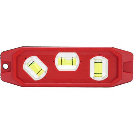 Niveau à bulle triple mini portable avec base magnétique, précision 1 mm, grosses bulles, plastique, 15 cm (1/5)