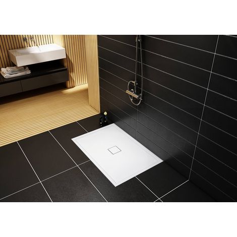Receveur de douche en acrylique blanc- rectangulaire - LUPUS - 120 x 80 (1/5)