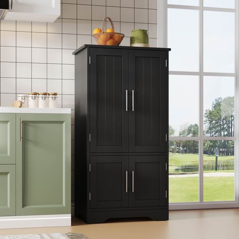 Credenza 60x40x120 cm in MDF nero per cucina, sala da pranzo o soggiorno (1/5)