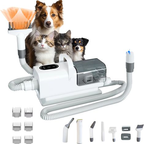 Kit de toilettage pour animaux, vitesse réglable, fonctionnement silencieux, BLANC (1/2)