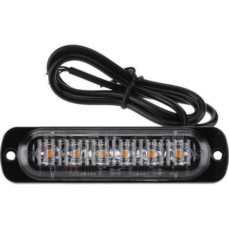 Lot de 2 feux de position latéraux 6 LED pour feux de position avant arrière universels pour camion, caravane, camping-car, camion, voiture, bus (jaune),11228mm (1/5)