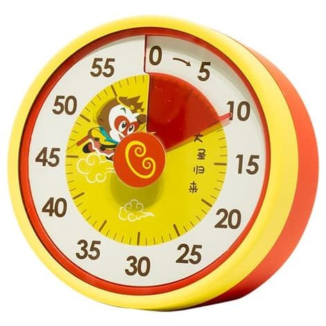 Minuteur visuel, compte à rebours de 60 minutes, minuteur visuel, minuteur de bureau pour enfants, adultes, fournitures scolaires à domicile (rouge) (1/5)