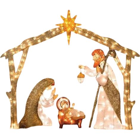 Décorations de Noël, Halloween, crèche de Noël, bonheur, une famille de trois personnes, décorations de jardin (1/5)