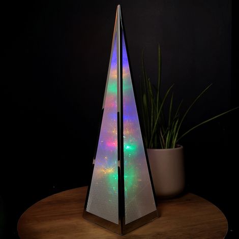 Premier Christmas 45cm Holographic Pyramid with Multi Colour LED Lights (1/5)