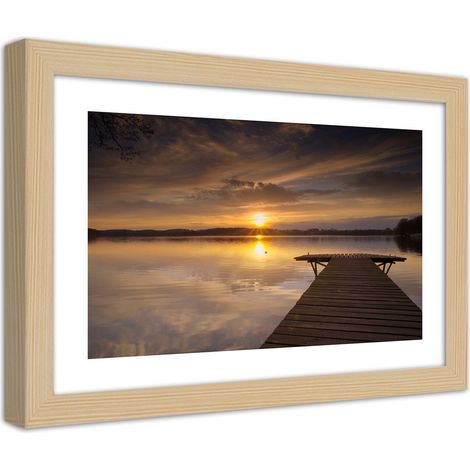 Quadro con cornice, Ponte su un lago - 30x20 (1/5)
