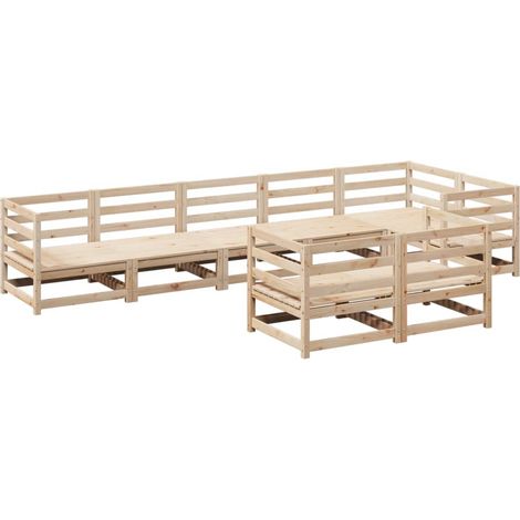 Maison Exclusive - 8-tlg. Garten-Sofagarnitur Massivholz Kiefer