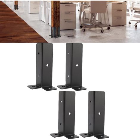 Kit de 4 supports d'ancrage réglables pour poteaux de terrasse, compatibles avec les poteaux de 1,5 x 1,5, 2 x 2, 2 x 4 et 4 x 4 pouces. Robuste et réversible, il convient aux clôtures en bois, pergol (1/3)