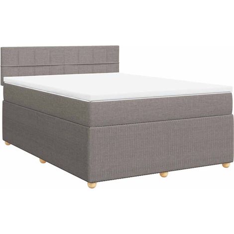 Maison Exclusive - Giroletto a Molle con Materasso Tortora 140x190 cm in Tessuto (1/5)