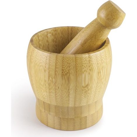 Mortero ibili bamboo mortar and pestle ergonómico fácil de limpiar