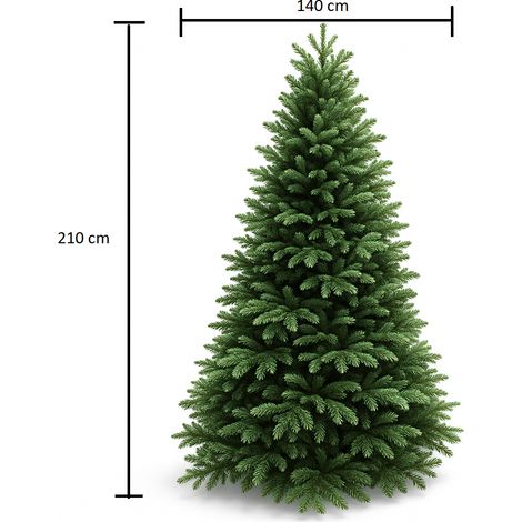 Sapin de Noël "Pinus" 180/210 cm - 1.138/1625 branches - Effet réaliste PE/PVC - ALTEZZA+RAMI+BASE: 210-1625-140