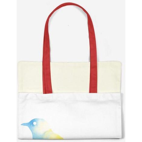 Sac Shopping - Toile Coton - 34 x 40 cm - Anses Longues - Réutilisable - 1 Pièce (1/4)