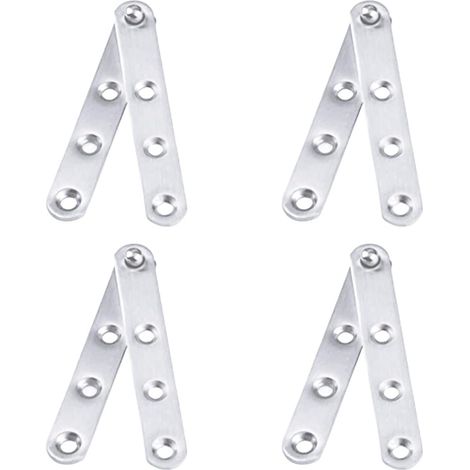 4pcs Charnière Pivot Porte 360 Degré Tournante Porte Placard Armoire Acier Inox 100mmx16mm