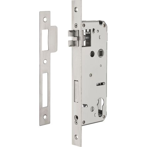 Serrure encast. Intelock trou cylindre pour poignées connectées, inox, axe50mm, entr'axes85mm, carré8, révers - INTELOCK (1/2)
