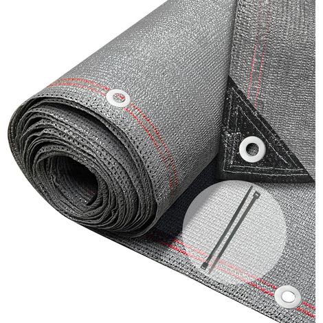 VOUNOT 1.5×10m Privacy Netting 230 g/m² Garden Screening Shading Net Grey (1/5)