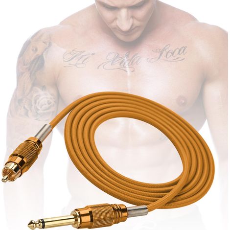 Cordon de machine à tatouer 1,8m, câble cuivre orange, alimentation électrique tatouage professionnelle, fil de reliure pour encres et aiguilles. (1/5)