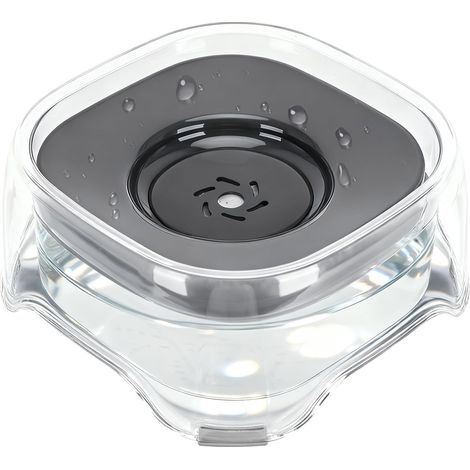 Gamelle à eau pour chien sans éclaboussures avec disque flottant, 1,8 L, gamelle à eau à débit lent, anti-débordement, anti-étouffement, sans déversement, pour chien, chat, chiot, chaton (hyalin) (1/5)