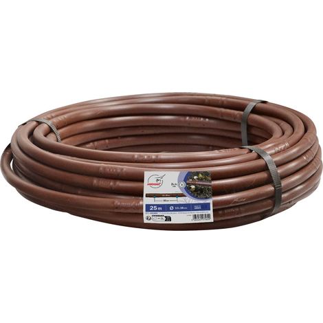 Jardibric – Tuyau arroseur avec goutteurs intégrés pré-percés Ø13x16 25m – Débit 2l/h à 1 bar – Espacement 33cm entre goutteurs (1/5)