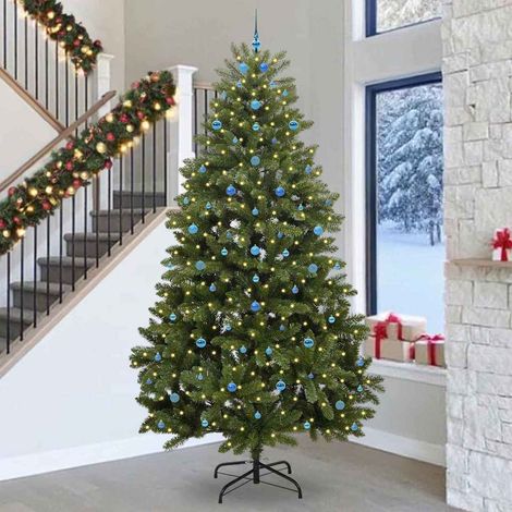 vidaXL Árbol de Navidad artificial 300 cm 300 LED Blanco Cálido Verde (1/4)