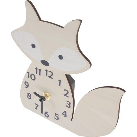 Horloge Murale Silencieuse en Bois 203 CM de Renard Décoration Murale pour Chambre D’Garçon et Filles sans Pile Design Mignon et Naturel pour Salon et Bureau (1/5)
