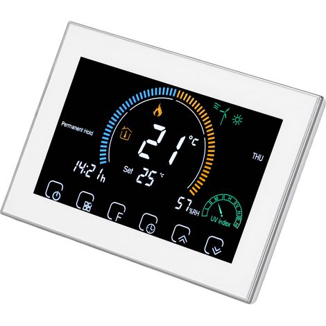 Thermostat intelligent 5A, interrupteur WiFi, commande vocale, écran tactile Programmable pour chauffage au sol, AC95-240V, blanc (1/5)