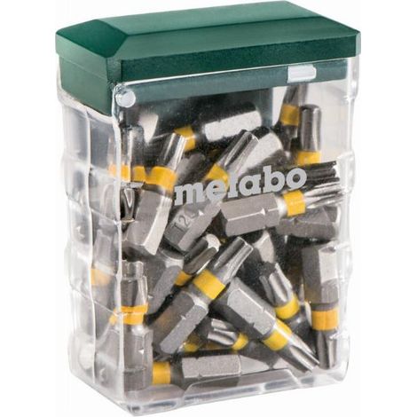 Metabo – Jeu d'embouts 25 pièces 626712000 – Embouts TX 20 pour visseuse – Pour bois dur et teck – Vissage rapide en série