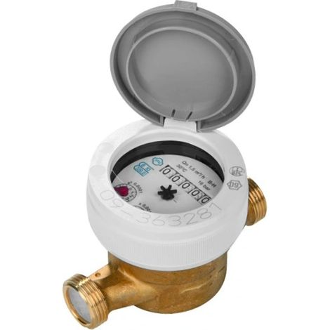 Contatore acqua a lettura diretta quadrante bagnato con raccordi in ottone modello dbrf 11/2" - portata permanente m³/h 16 G.GIOANOLA
