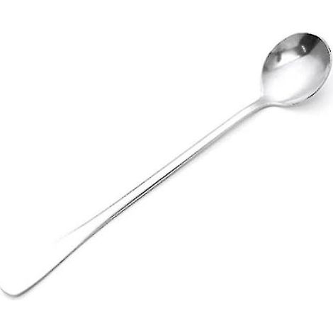 Lot de 10 cuillères à café, soupe, thé et dîner en acier inoxydable, manche long et tête arrondie.