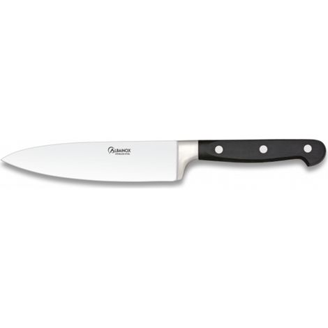 Kochmesser Martinez Albainox Schwarz mit Mango Polyoxymethylen und 15-cm-Edelstahl-Blisterpackung 17170