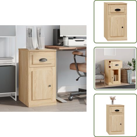 Muebles de madera - vidaXL Armario auxiliar y cajón madera contrachapada roble 40x50x75 cm - Armario de almacenamiento
