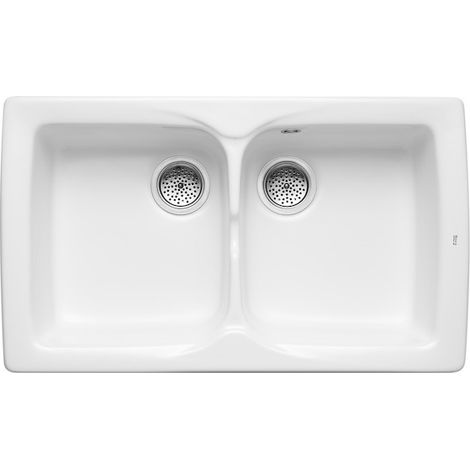 Fregadero de cocina de gres 2 cubetas BEVERLY - ROCA (1/5)