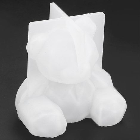Moule en silicone 2 pièces, forme d'ours 3D pour résine époxy, décoration de pâtisserie (1/4)